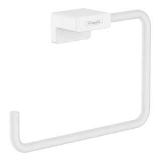 hansgrohe Anneau porte-serviettes AddStoris pivotant, fixation murale, métal, blanc mat