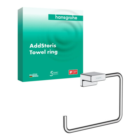 hansgrohe Anneau porte-serviettes AddStoris pivotant, fixation murale, métal, chrome