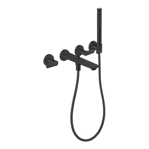 hansgrohe Axor Citterio cubic cut Mitigeur baignoire 3 trous, noir mat, encastré mural