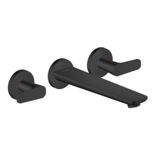 hansgrohe Axor Citterio cubic cut Mitigeur bain 3 trous, noir mat, encastré mural