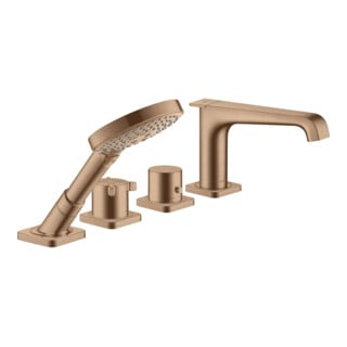 hansgrohe Axor Citterio E Ensemble complet 4 trous, mitigeur thermostatique, brossé or rouge