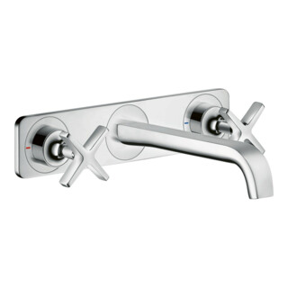 hansgrohe Axor Citterio E Kit complet Mitigeur lavabo encastré 3 trous, bec 220 mm, chrome, poli