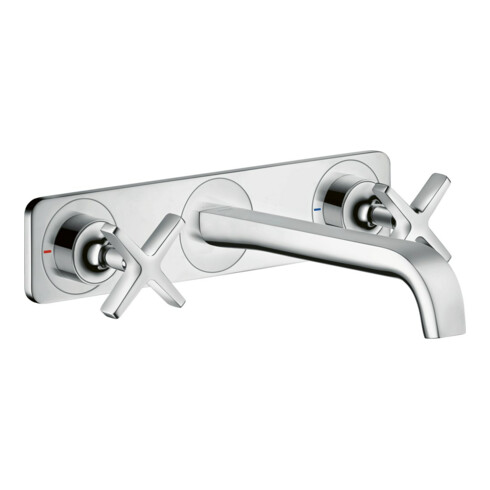 hansgrohe Axor Citterio E Kit complet Mitigeur lavabo encastré 3 trous, bec 220 mm, chrome, poli
