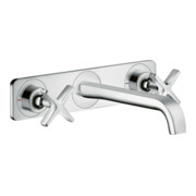 hansgrohe Axor Citterio E Kit complet Mitigeur lavabo encastré 3 trous, bec 220 mm, chrome, poli
