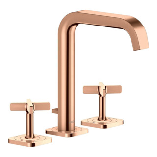hansgrohe Axor Citterio E Mitigeur lavabo 3 trous 170 mm, tirette, chrome poli or rose