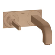 hansgrohe Axor Citterio Ensemble de montage prêt à l'emploi Mitigeur lavabo encastré, avec poignée à goupille, A 160 mm, b r doré