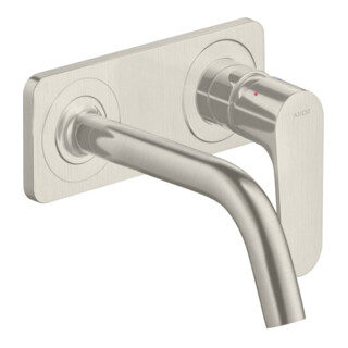 hansgrohe Axor Citterio M Ensemble complet Mitigeur lavabo encastré, A 167 mm, avec plaque, aspect acier inoxydable