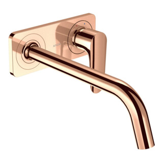 hansgrohe Axor Citterio M Ensemble complet Mitigeur lavabo encastré, A 227 mm, avec plaque, poli or rouge