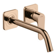 hansgrohe Axor Citterio M Ensemble complet Mitigeur lavabo encastré, A 227 mm, avec rosace, poli or rouge