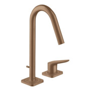 hansgrohe Axor Citterio M Mitigeur lavabo 2 trous 135 mm, brosse, avec tirette, chrome mat