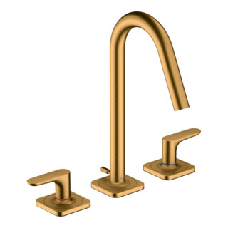 hansgrohe Axor Citterio M Mitigeur lavabo 3 trous 135 mm, chrome, tirette, rosace, brossé optique