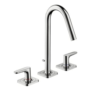 hansgrohe Axor Citterio M Mitigeur lavabo 3 trous 160 135 mm, chrome, tirette, rosace
