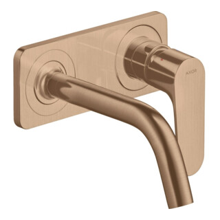 hansgrohe Axor Citterio M Set complet Mitigeur lavabo encastré, A 167 mm, avec plaque, brossé or rouge