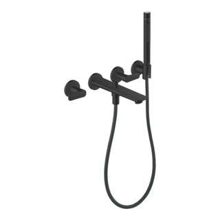 hansgrohe Axor Citterio Mitigeur baignoire 3 trous sans structure, mat noir, encastré mural