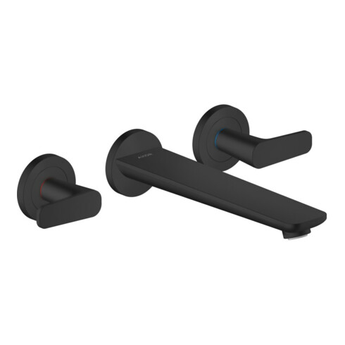 hansgrohe Axor Citterio Mitigeur baignoire 3 trous sans structure, noir mat, encastré mural