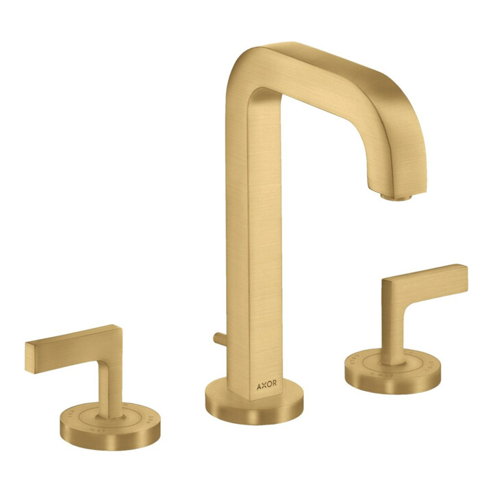 hansgrohe Axor Citterio Mitigeur lavabo 3 trous 170 mm, avec poignée en H, tirette, rosé, bicolore