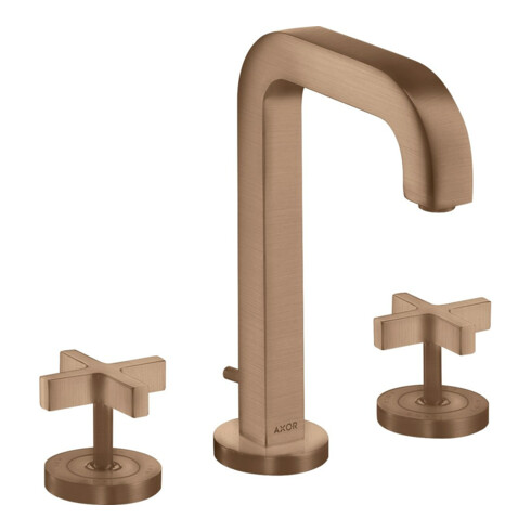 hansgrohe Axor Citterio mitigeur lavabo 3 trous 170 mm, croix, tirette, chrome