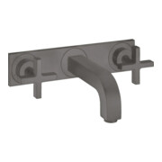 hansgrohe Axor Citterio Set de montage complet Mitigeur lavabo encastré 3 trous, avec poignées croisillon, brossé bleu vc