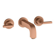 hansgrohe Axor Citterio Set de montage complet mitigeur lavabo encastré 3 trous, levier, brossé or rouge