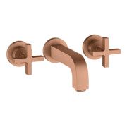 hansgrohe Axor Citterio Set de montage complet Mitigeur lavabo encastré 3 trous, m. croisillons, or brossé rouge