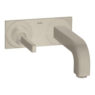 hansgrohe Axor Citterio Set de montage complet Mitigeur lavabo encastré, avec poignée à broche, L 220 mm, couleur nickel mat