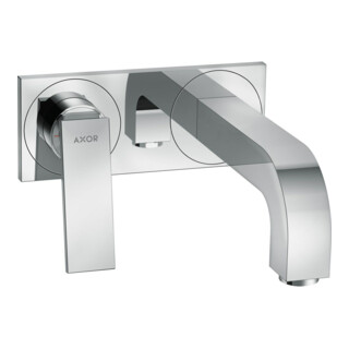 hansgrohe Axor Citterio Set de montage complet Mitigeur lavabo encastré, bec 220 mm, levier, chrome