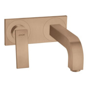 hansgrohe Axor Citterio Set de montage prêt à l’emploi Mitigeur lavabo encastré, A 220 mm, avec HG, brossé or rouge