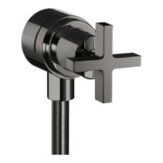 hansgrohe Axor Citterio Valve d'arrêt avec clapet anti-retour, croix, chrome poli bleu