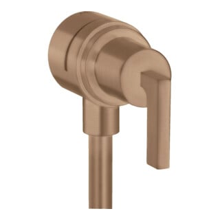 hansgrohe Axor Citterio Vanne d'arrêt avec clapet anti-retour, levier, or rouge brossé