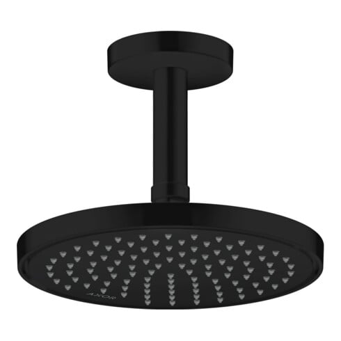 hansgrohe Axor Douche de tête EcoSmart plus, 220 mm, montage encastré ou mural, 1 jet, noir mat