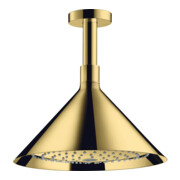 hansgrohe Axor Douche de tête plafond, 240 mm, 2 jets, or poli optique