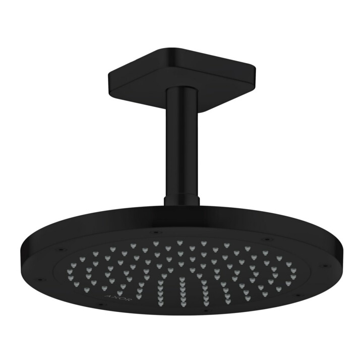 hansgrohe Axor douchette EcoSmart, installation encastrée ou murale, 245 mm, 1 an, noir mat