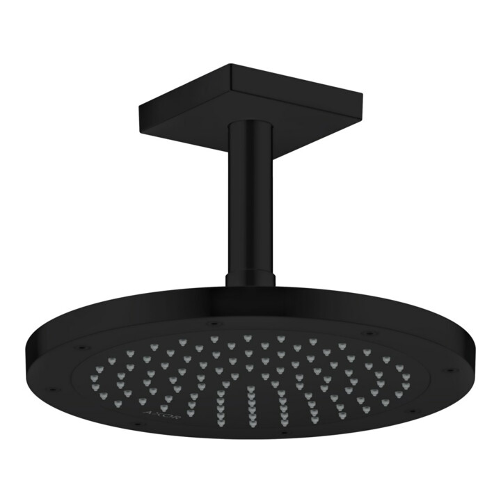 hansgrohe Axor douchette EcoSmart, installation encastrée ou murale, 245 mm, 1 an, noir mat