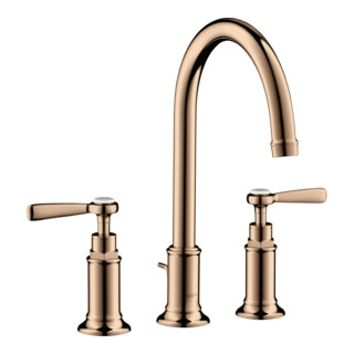 hansgrohe Axor Montreux 3 trous mitigeur lavabo 180 175 mm, avec tirette, chromé brillant or rose
