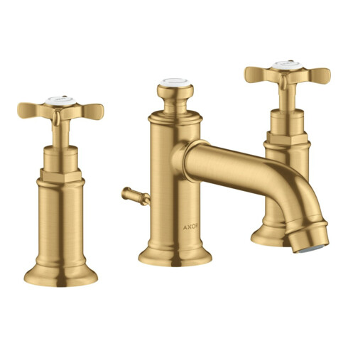 hansgrohe Axor Montreux 3 trous Robinet de lavabo 143 mm, avec croix, tirette, or optique brillant