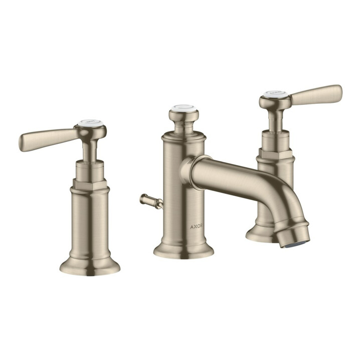 hansgrohe Axor Montreux 3 trous Robinet de lavabo 143 mm, mitigeur, tirette, nickel brossé