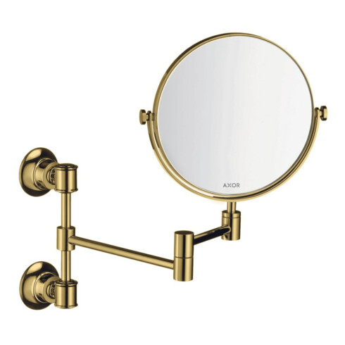 hansgrohe Axor Montreux miroir de rasage noir inclinable, fixation murale, optique or poli