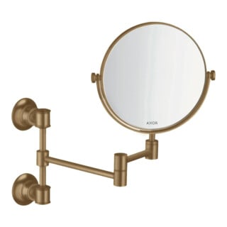 hansgrohe Axor Montreux miroir de rasage noir, inclinable, mural, bronze brossé