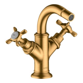 hansgrohe Axor Montreux Mitigeur bidet 2 trous A 104 mm, avec croix, tirette, or optique