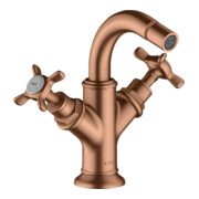 hansgrohe Axor Montreux Mitigeur bidet 2 trous A 104mm, avec croix, tirette, brosse gris