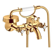 hansgrohe Axor Montreux Mitigeur évier 2 poignées AP, L 224 mm, avec poignées croisillon, poli or brillant