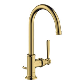 hansgrohe Axor Montreux Mitigeur lavabo 210 A 175 mm, avec tirette, or poli optique