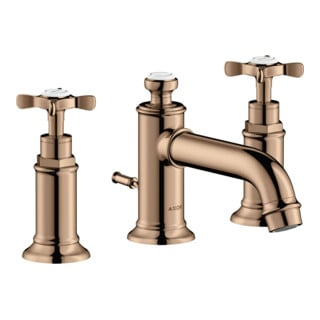 hansgrohe Axor Montreux Mitigeur lavabo 3 trous 143 mm, avec croix, tirette, or pâle