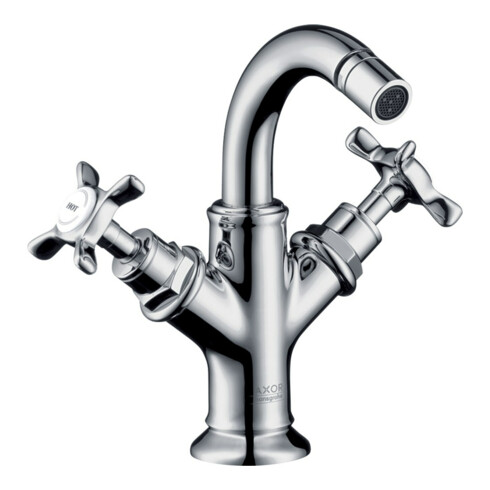 hansgrohe Axor Montreux Robinet Bidet 2 Trous 104 mm, mit Kreuzgriff, tirette, chrome