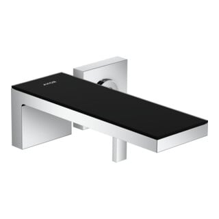 hansgrohe Axor MyEdition Robinet mitigeur lavabo encastré, A 221 mm, avec plaque, chrome/verre noir brillant