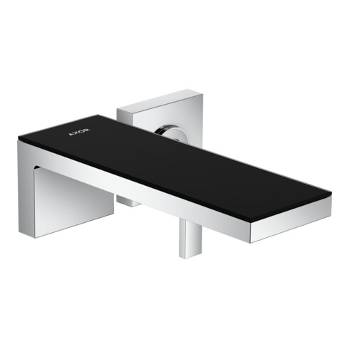 hansgrohe Axor MyEdition Robinet mitigeur lavabo encastré, A 221 mm, avec plaque, chrome/verre noir brillant