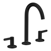 hansgrohe Axor One 3 trous Robinet lavabo 140 mm, avec vidage poussoir, levier, mat noir