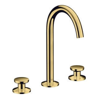 hansgrohe Axor One mitigeur lavabo 3 trous Sel. 170 A 140 mm, avec vidage poussoir, optique or poli