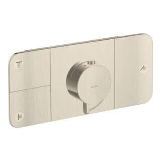 hansgrohe Axor One Set de montage prêt à l’emploi mitigeur thermostatique encastré, 3 voies, nickel brossé
