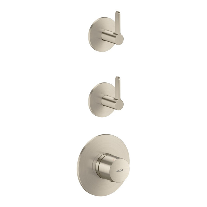 hansgrohe Axor One UP-thermostaat 2 verbruikers hendel met montagekit brush nickel
